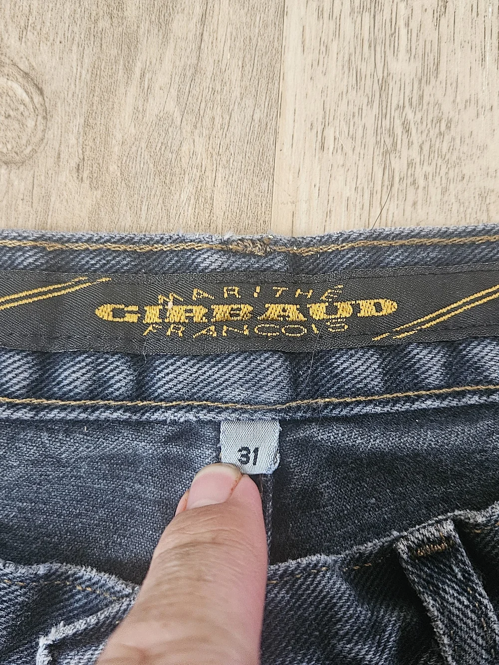 Vintage Marithe Francois Girbaud Black Washed Baggy Demin Jeans 31 Made In U.S.A